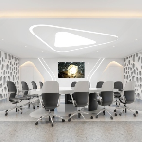 现代科技感会议室3D模型下载